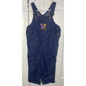NCAA Toddler‎ Washington Huskies One Piece Denim Overalls Blue Size 5 New